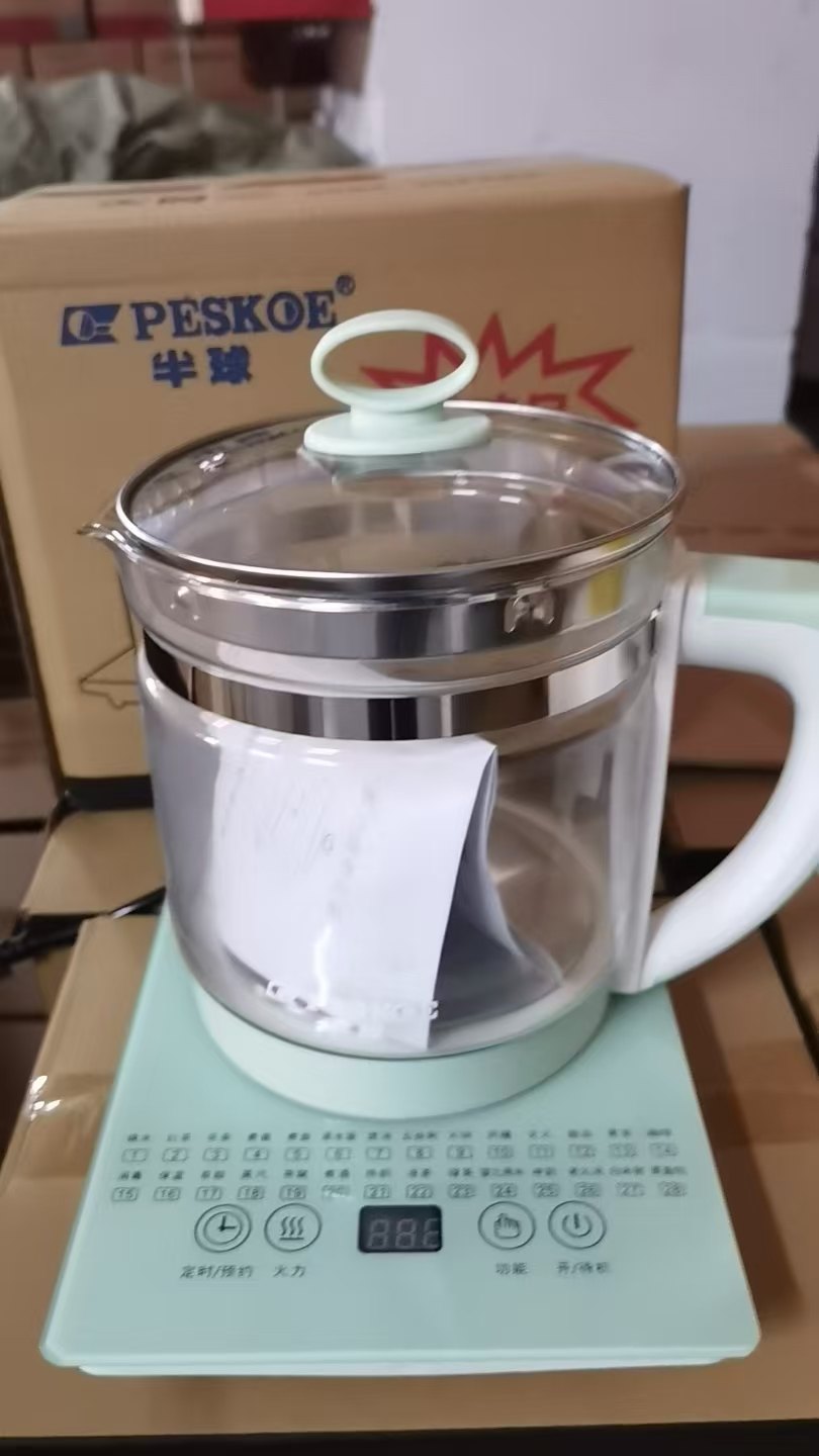 Peskoe 1.8L Glass Health Pot – Multi-Function Electric Tea & Soup Kettle – Full view